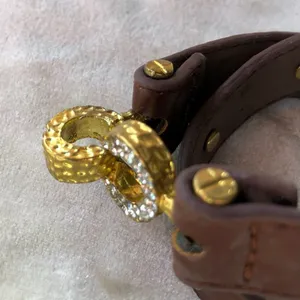 BKE from Buckle Brown Wrap Bracelet Leather Rhinestones Grommets 15" Gold Buckle thumbnail 4