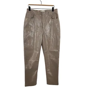 Abercrombie & Fitch Curve‎ Love 90s Straight Ultra High Rise Vegan Leather Pants thumbnail 3