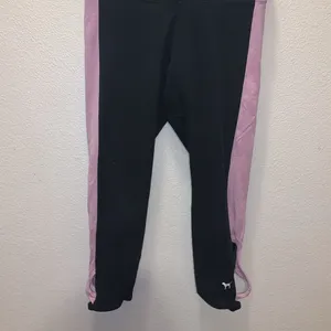 Victoria’s Secret PINK Leggings Elastic Waist Logo detail bottom Pink Black thumbnail 3