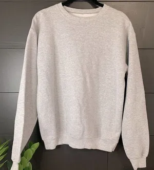 Basic Heather Gray Crewneck Sweatshirt. Unisex. EUC Size M thumbnail 1