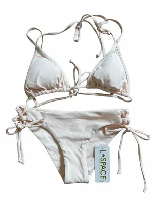 NWT L*Space triangle bikini set light pink thumbnail 1