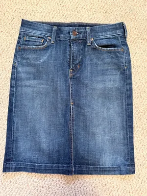 Citizens of Humanity Denim‎ Midi Skirt Size 26 Stretch Made in USA thumbnail 2
