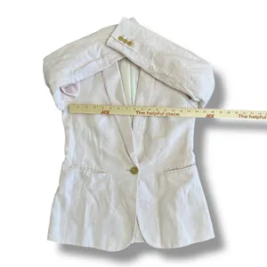 J. by J.Crew Women’s Linen Blazer Size 2 Light Pink One Button‎ Jacket L1150 thumbnail 3