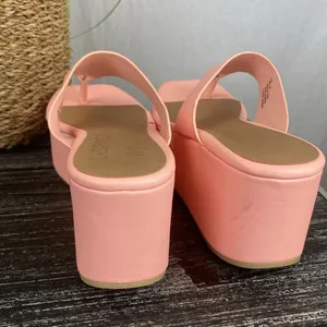 L*Space Pink Platform Wedge Thong Shoes 8 thumbnail 4