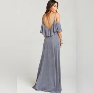 Show Me Your Mumu Renee Ruffle Maxi Dress Dancing Queen Shine Smoke Small NWT thumbnail 2