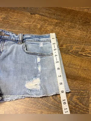 Victorias Secret Low Rise Boyfriend Denim Jean Shorts Womens 6 Blue Cutoffs Mini thumbnail 4