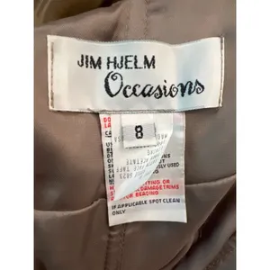 Jim Hjelm Occasions Bronze Taffeta Strapless Gown Brown Sash cocktail Size 8 thumbnail 5