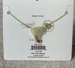 Salt and Pepper 14K Gold Dipped Leopard Print Necklace thumbnail 3