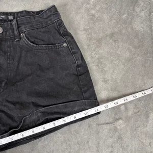 Bershka High Waist Denim Shorts Women's 4 Black Grunge Mall Emo Y2K Whimsygoth thumbnail 5
