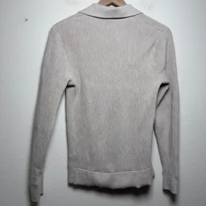 Madewell Womens 100% Merino Wool Sweater S Beige Ribbed Polo‎ Preppy Academia thumbnail 2