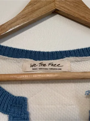 Free People We the Free Thermal Blue Size Small Boho to the woods long sleeve thumbnail 3
