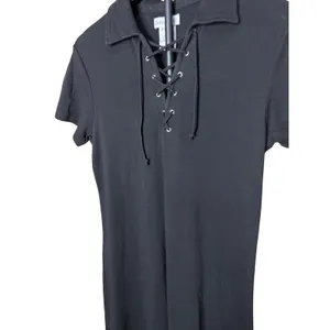 Chelsea‎ Studio Womens Black Cotton Lace Up m Polo Midi Dress Small thumbnail 2