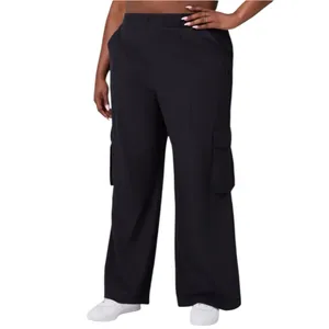 Fabletics Downtown Wide Leg Cargo Pants Women’s XXL / 1X Black Pull On Relaxed thumbnail 2