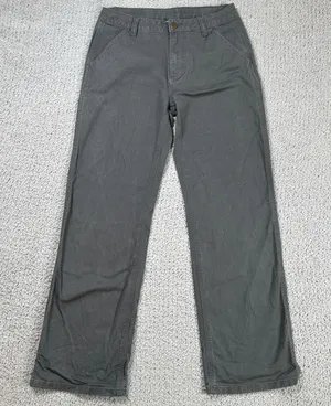 Carhartt Womens Carpenter Work Pants 14 28x28 Gray Canvas Stretch Utility Cotton thumbnail 1