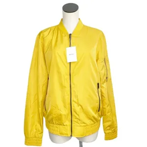 NWT Bershka Yellow Satin Bomber Jacket Large thumbnail 3