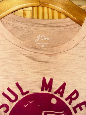 J. Crew Crewneck Tee with Maroon Beach Graphic thumbnail 3