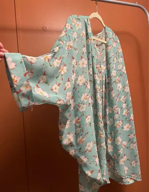 large kimono lightweight. EUC. Green thumbnail 1