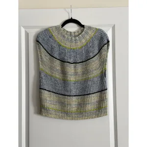Daily Practice Anthropologie‎ Blue Striped Ribbed Knit Sweater Vest Small thumbnail 2
