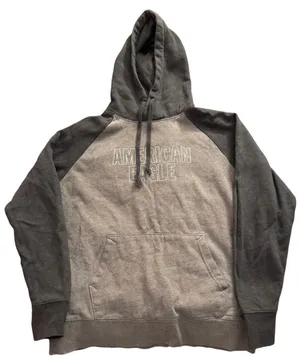 American Eagle Outfitters Men's Two-Tone Gray Hooded Sweatshirt thumbnail 1
