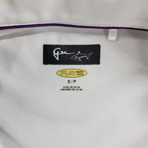 Greg Norman Womens Athletic‎ Tank Top S Purple White Stripes Collared Jersey thumbnail 10