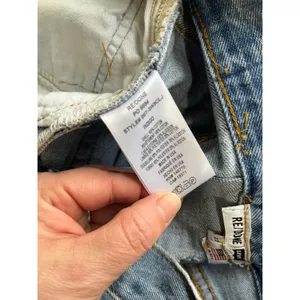 RE DONE‎ Levi's High Rise Straight Jeans Altered Waist Vintage Wash Size 27 thumbnail 6