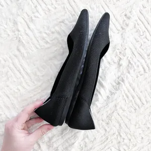 Rothy’s The Point Black Knit Flats Sustainable Washable thumbnail 5