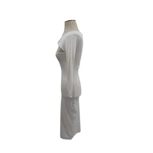 SER.O.YA Irene Twist Cutout Midi Dress White Long Sleeve Bodycon Size XS‎ thumbnail 8