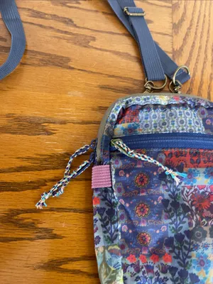 Natural Life Floral Multiwen Crossbody Bag in Blue thumbnail 4
