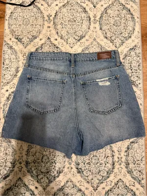 Hollister High-Rise Distressed Jean Shorts in Light Wash thumbnail 4