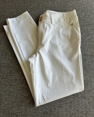 Lilly Pulitzer Cameron Luxletic White Stretch Pants Womens 8 Gold Button GolfEUC thumbnail 1