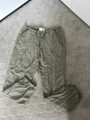 Cloth & Stone Cropped Green Linen Pants thumbnail 1