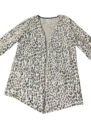 Maurices Womens XXL Fuzzy Open Front Cardigan Leopard Print Cozy Pockets Used thumbnail 10