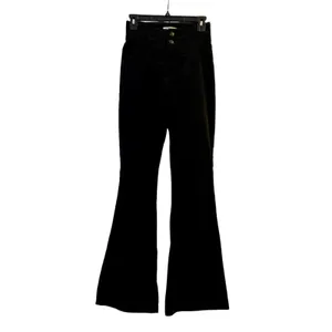 Free People We The Free Jayde Flare Pants Black Corduroy Size 27 thumbnail 3