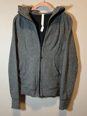 Lululemon Scuba Hoodie Full Zip Heathered Grey Fleece Sweatshirt Women's 8 thumbnail 1