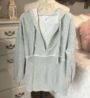 Oversized Comfy Hooded Sweatshirt Sweater Grsy thumbnail 10