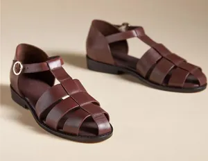 Pilcro Maris Fisherman Sandals in Brown Leather thumbnail 1