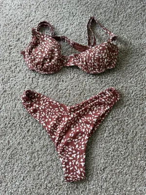 Roxy Rustic Brown Spotted Bikini Set thumbnail 3