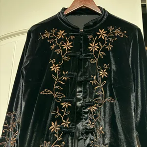 Coldwater Creek Black Velvet Floral Jacket thumbnail 2