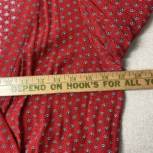 Cooperative Womens Large Red V Neck Wrap Top Long Sleeve Flower Polka Dot‎ thumbnail 9