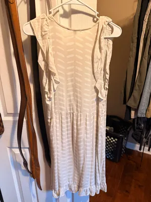 Ivory Mini Dress White Size M thumbnail 2