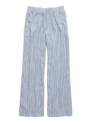 AE Weekend Vibes Linen-Blend Pull-On Pant American Eagle Blue Stripes NWT Medium thumbnail 2