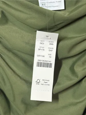 J. Crew NWT Olive Green Ruched Scoop One-Piece Swimsuit, size 10 thumbnail 3
