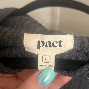 ✨Pact Women's Fisherman Knit Tunic Grey Sz Large Sweater✨ thumbnail 7