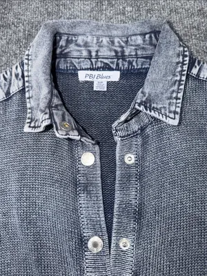 PBJ Blues Snap Tunic Cardigan - Denim Indigo thumbnail 4