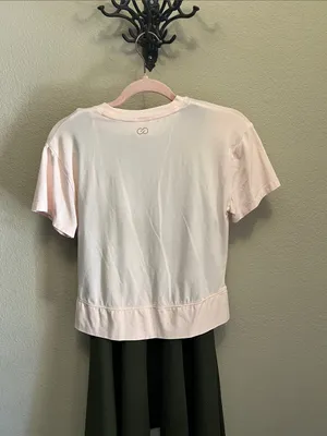 CALIA by Carrie Underwood Pale Pink Twist-Front Short Sleeve Tee thumbnail 3