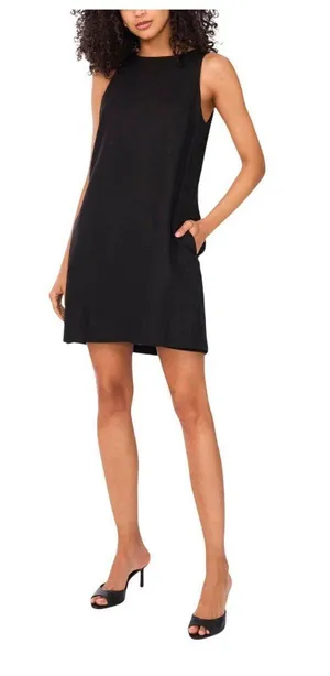 NWT MSK Womens Sleeveless Shift Mini Dress 93683741X Rich Black L thumbnail 1