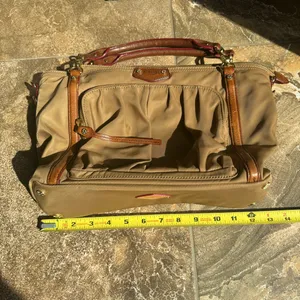 MZ Wallace Nylon Top Handle‎ Bag some pen marks tan beige brown thumbnail 10