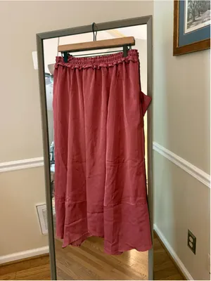 Women's Anthropologie Midi Skirt Size M Red thumbnail 3