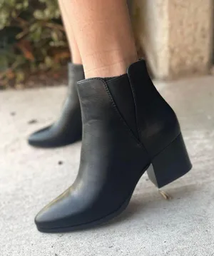 Libby Story Black Chunky Wooden Ankle Bootie thumbnail 5