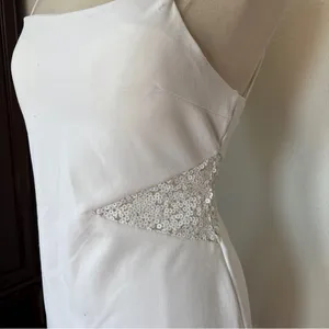Jump White Sequin Accent Sleeve Mini Cocktail Dress thumbnail 6